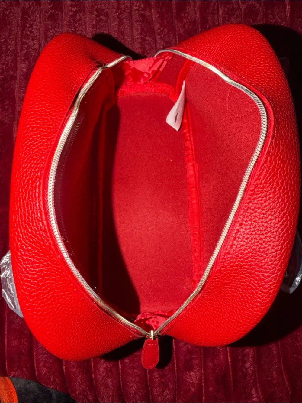 Elizabeth Arden Red Dome Cosmetic Bag with Gold Zipper